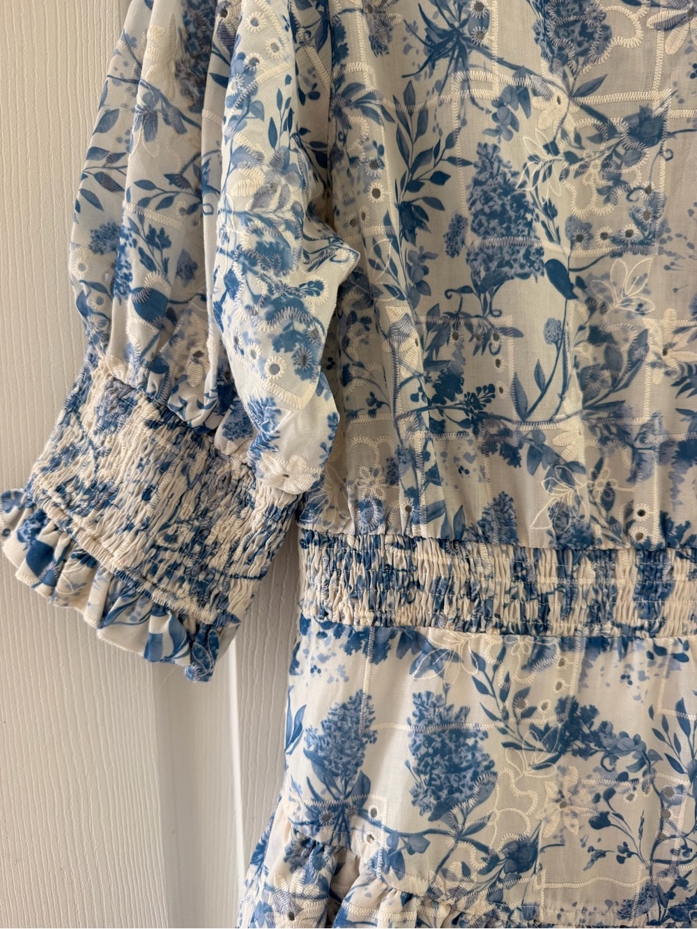 Vita Grace - Emily Cotton Tiered Dress | Blue Mix - Picture 9 of 10